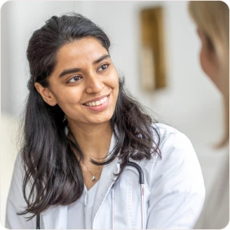 Two female doctors smiling